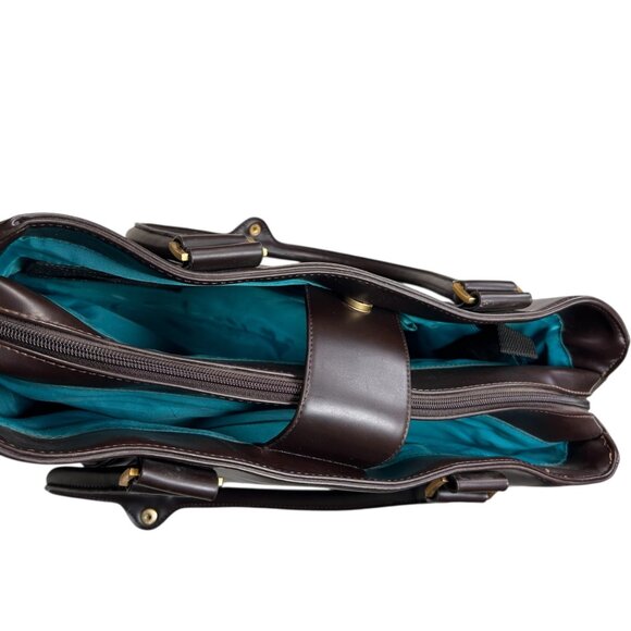 Case Logic Brown Vegan Leather Tote Bag Work Office School Academia - Picture 2 of 8